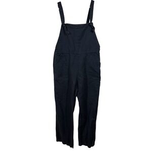 ABLE Linen Blend Bib Overalls Womens L Adjustable Straps Relaxed Boho Lagenlook